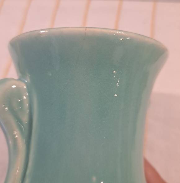 Aqua Blue CERAMIC Vase 6" - Picture 4 of 7